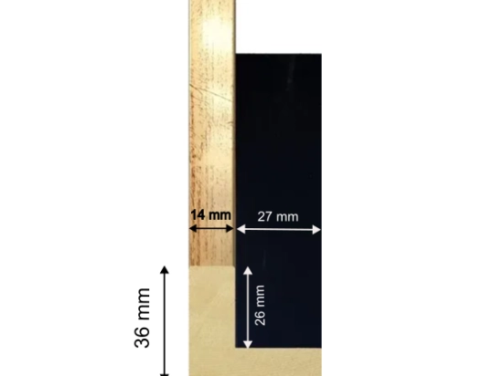 Caisse américaine bois doré et noir