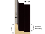 Cadre Caisse-Américaine escalier noir mat avec filet supérieur argenté