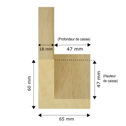 Grande caisse américaine XXL bois brut naturel - hauteur 47 mm